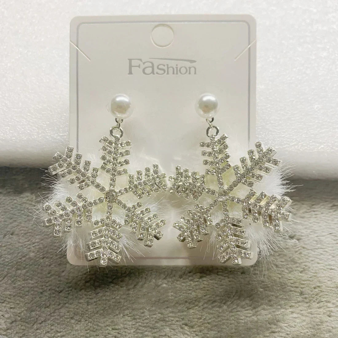 Christmas Snowflake Earrings Women&