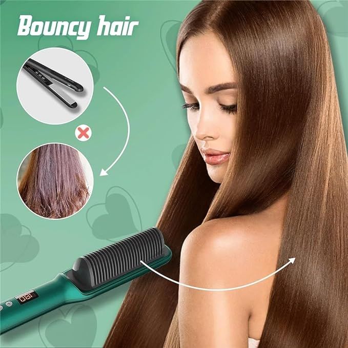 Ionic Hair Straightener Comb – Smooth & Silky Styling Brush