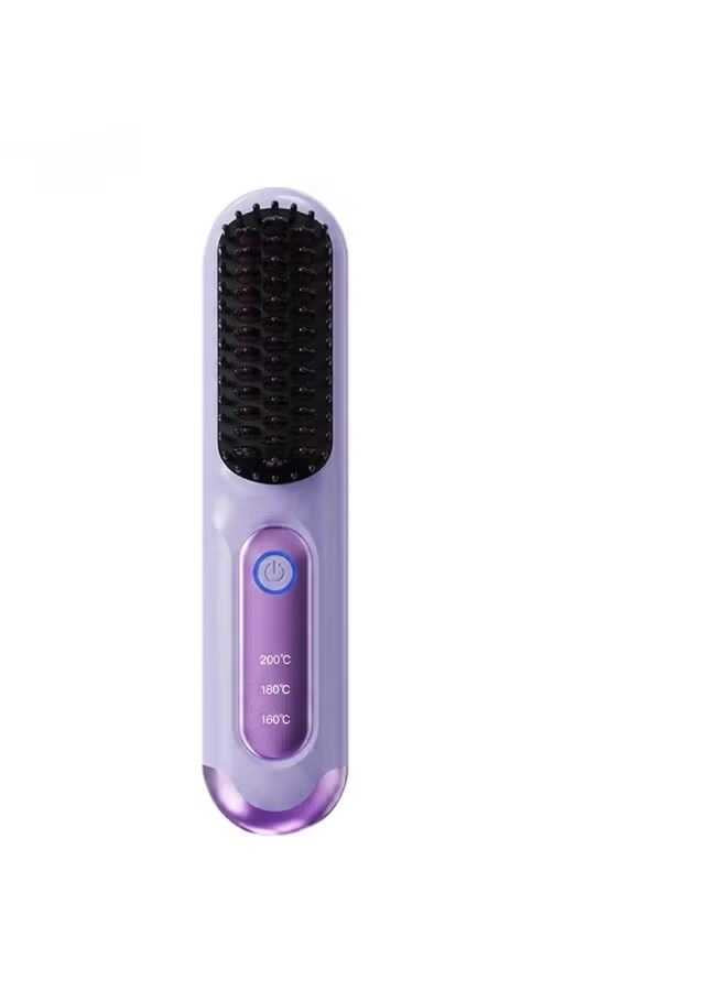 Portable Cordless Hair Straightener Brush – Ceramic Heating Technology
