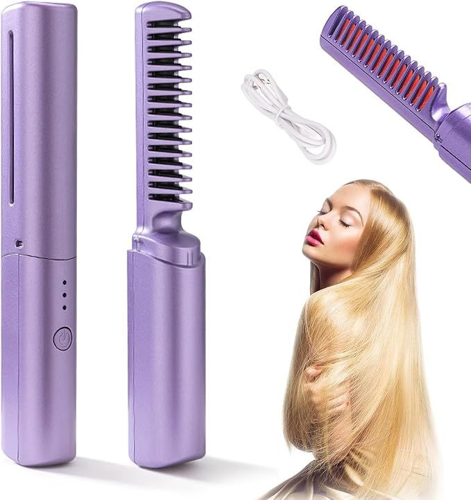 Portable Ionic Hair Straightener Comb – Frizz Control On-The-Go