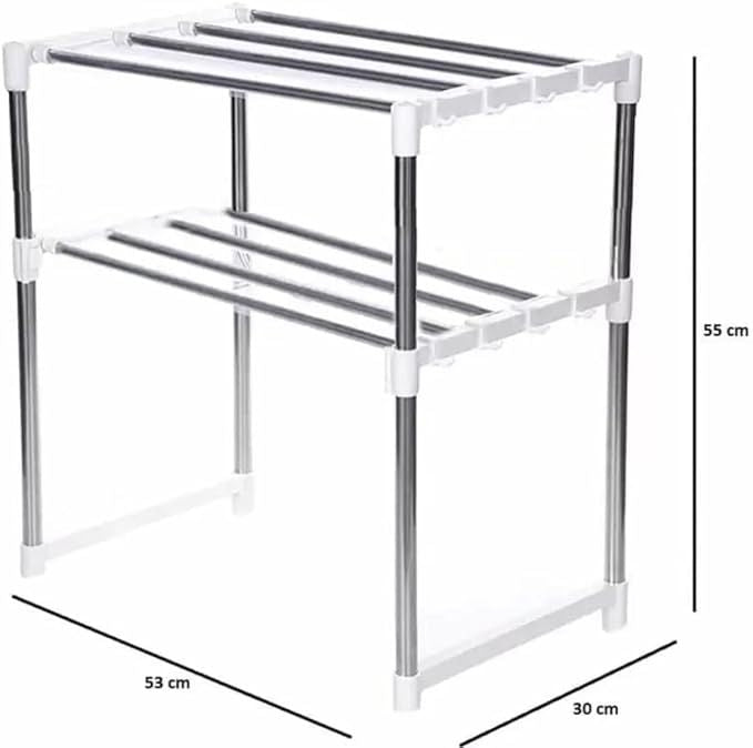 Stainless Steel Kitchen Storage Rack – Easy Assembly Shelf Organizer