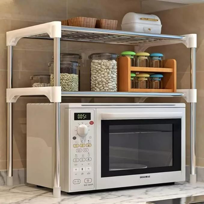 Stainless Steel Kitchen Storage Rack – Easy Assembly Shelf Organizer