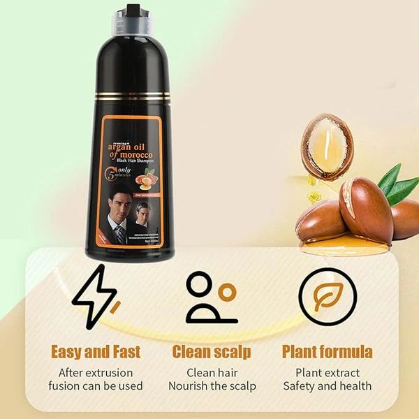 Black Hair Dye Shampoo – Fast Gray Coverage Plant Extract Formula