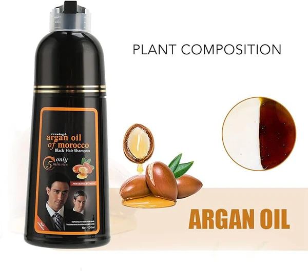 Black Hair Dye Shampoo – Fast Gray Coverage Plant Extract Formula