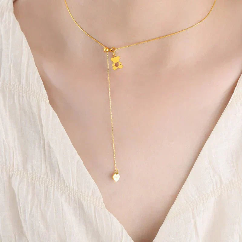 Cartoon Cartoon Bear Cute Jewelry For Girls Necklace