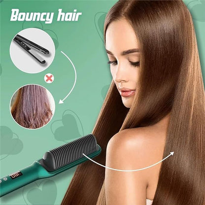 Ionic Hair Straightener Comb – Smooth &amp; Silky Styling Brush