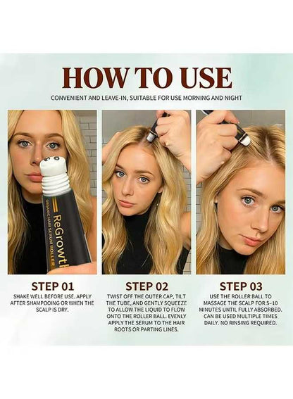 Eelhoe Organic Hair Growth Serum Roller 20ml – Vitamin-Enriched Hair Essence