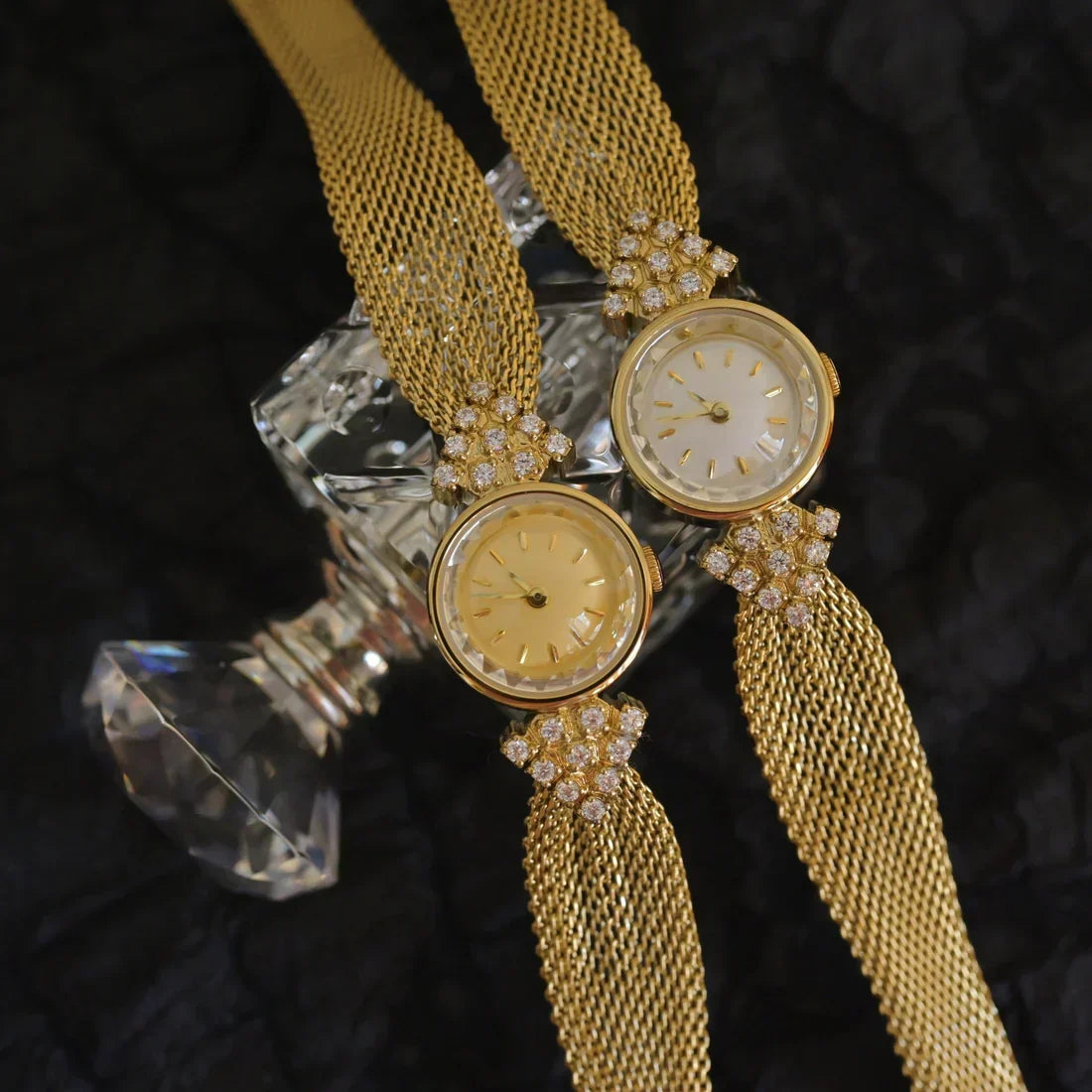 Jewelry Vintage Watches Kaleidoscope Diamond Quartz Women&