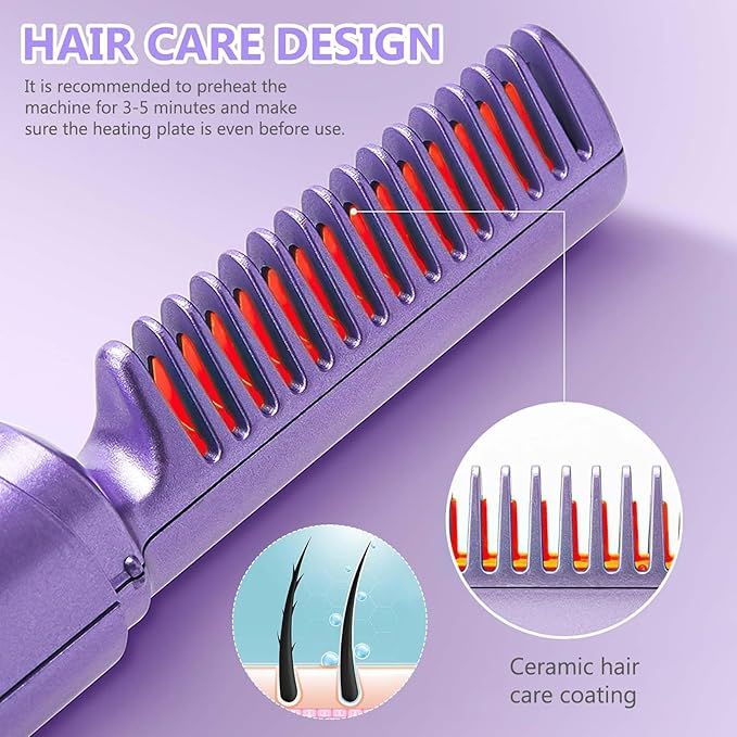Portable Ionic Hair Straightener Comb – Frizz Control On-The-Go